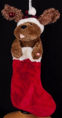 Dandee Jingle Bell Ears Dog Stocking Animated Musical Singing Christmas